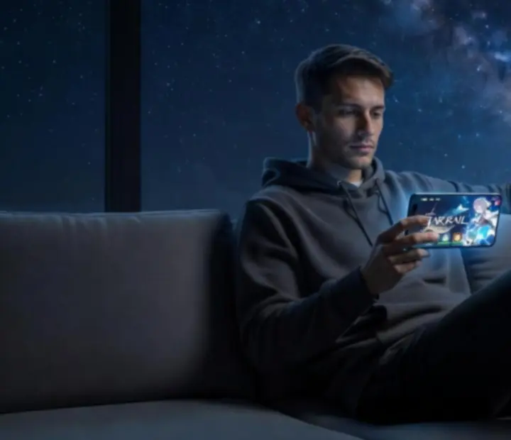 Casual hráč Honkai: Star Rail na mobilním telefonu